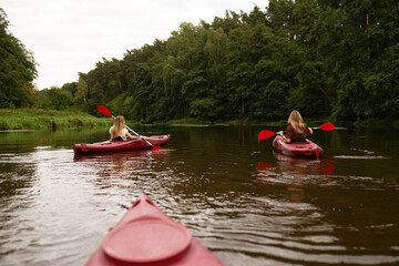 Experience the serene and peaceful kayaking adventure on a calm and tranquil river