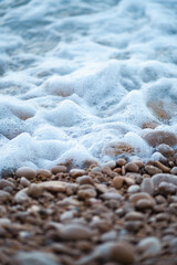 sea wave rolling on the rocks