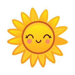 Fototapeta premium Sun doodle drawing on white background isolated vector Illustration