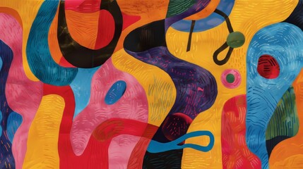 Obraz premium A captivating abstract artwork featuring swirling patterns and dynamic colors in a vibrant palette, evoking imagination and emotional depth with modern artistry.