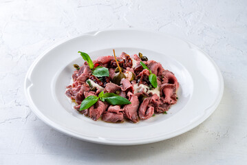 Vitello-tonnato on a light background