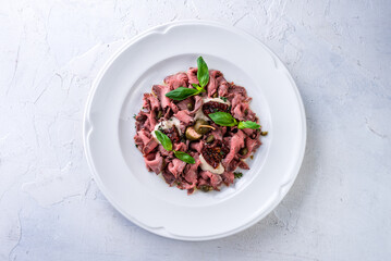 Vitello-tonnato on a light background