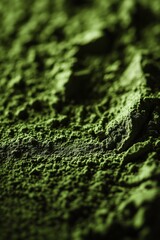 Vibrant green matcha powder texture in soft focus