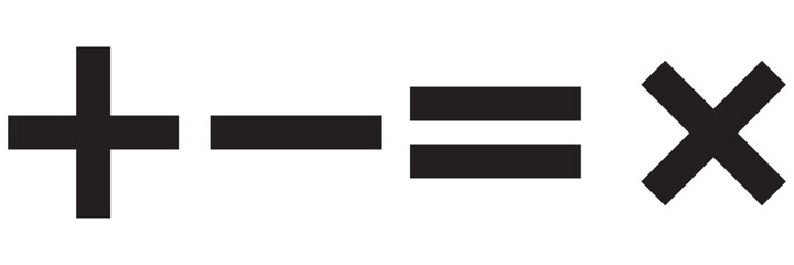 Obraz premium Math symbols for web. Simple addition, subtraction, multiplication, division symbol vector design.