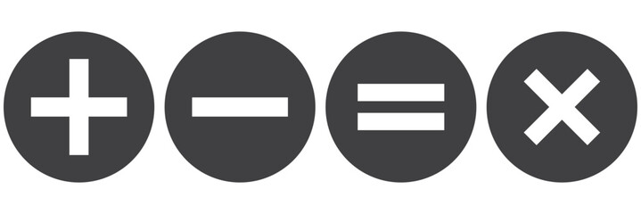 Obraz premium Vector illustration of set of mathematical symbols. Calculations and mathematical operations