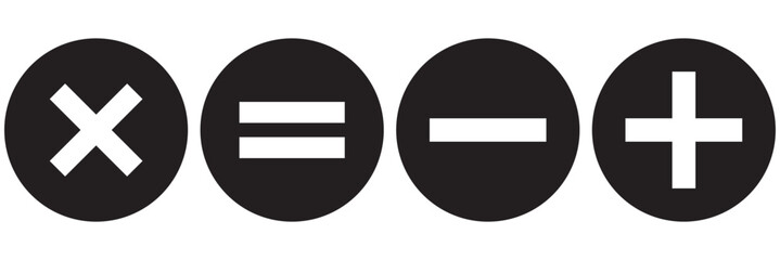 Fototapeta premium Vector illustration of set of mathematical symbols. Calculations and mathematical operations