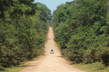 trecho de terra na  BR-230, rodovia transamazônica, pará 