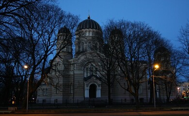 Orthodox cathedral at sunrise.