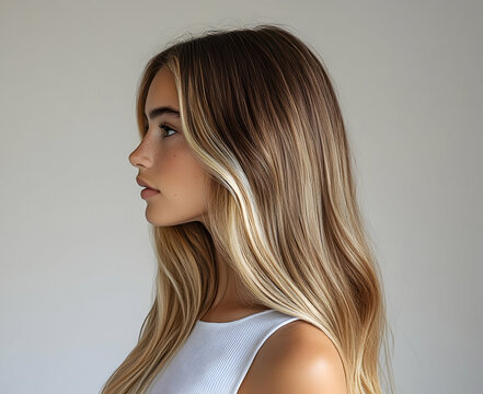 Mix of natural extensions hair perfectly smooth hair extension