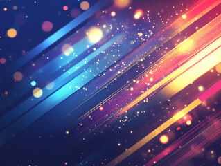 Obraz premium Vibrant abstract background with dynamic lines and sparkling bokeh effects created using bright colors and light for a modern aesthetic