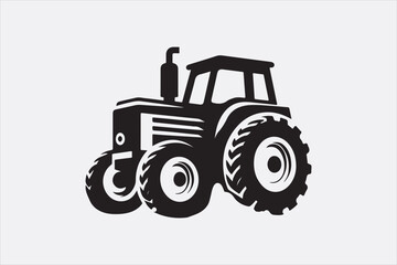 A black vector of a tractor silhouette.