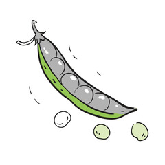 Vector Cartoon Green Peas Pod illustration