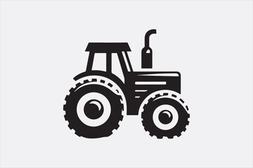 A black vector of a tractor silhouette.