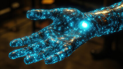 Glowing Cybernetic Hand