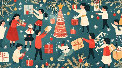 New Year family tradition patterns featuring holiday activities