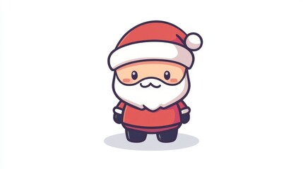 Cute Christmas character Santa Claus in red coat and hat