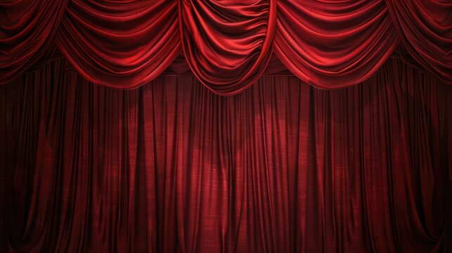 Red maroon theater curtains for art performance background