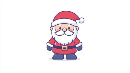 Cute Christmas character Santa Claus in red coat and hat