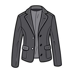 Vector Cartoon Women Jacket Illustration isolated white background