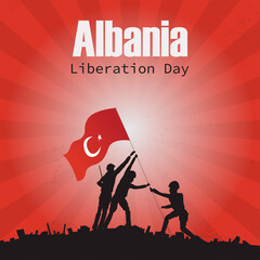 Albania Liberation Day abstract background.