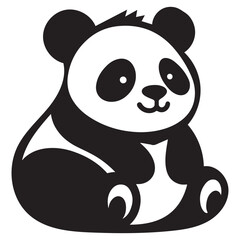 Adorable Panda  Sitting Illustration