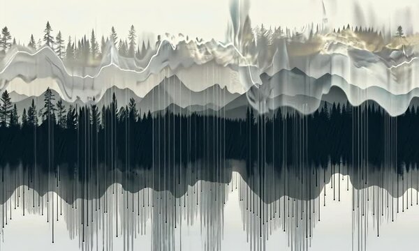 Artistic abstract earthquake seismogram on earth abstract background