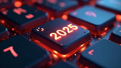 A button with the inscription "New Year 2025" on the keyboard.