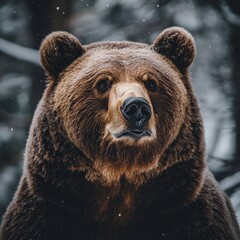Obraz premium Close-up of a majestic grizzly bear in its natural wild environment