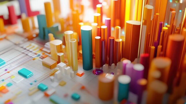 Representation of data analytics,charts, graphs and data driven insights emerging from a sea of information