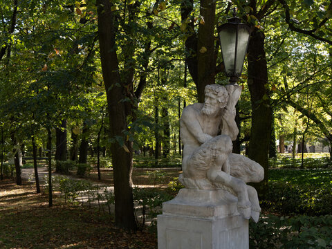 Faun hugging a lantern.