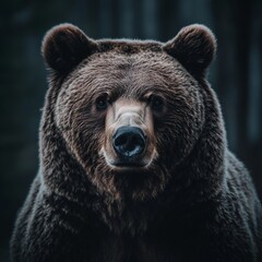 Serene wild forest landscape in autumn with golden leaves and mist covering mountains