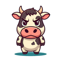 Vector Illustration of Cute Cow Character.