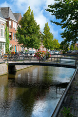 Naklejka premium Sneek, Holland, Historische Altstadtszene