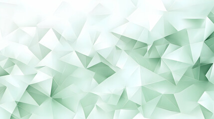Abstract background design featuring layered triangles in pale green and crisp white, ideal for branding materials