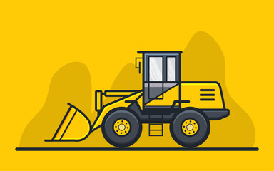 Wheel Loader Excavator Backhoe Loading Sand vector design