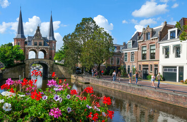 Sneek, Holland, Historische Altstadtszene