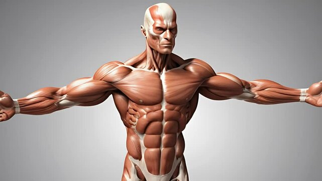 Detailed Illustration of Human Muscles for Educational and Anatomical Reference in Medical and Health Studies