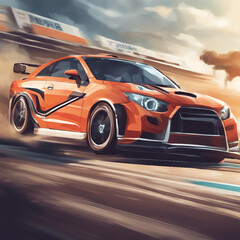 car racing game background illustration