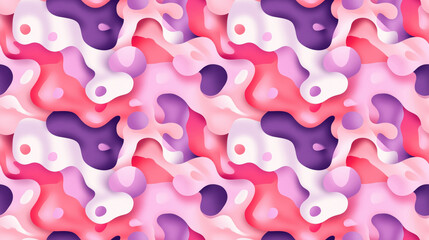 Seamless abstract pink graphic tile pattern with pastel mixed flow and purple fluid acrylic design for modern interior decor