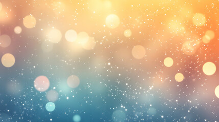 A soft pastel bokeh effect with golden light orbs blending into a blue gradient, creating a magical and festive aesthetic.