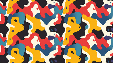 Obraz premium Cool abstract pattern with unique shapes and vibrant colors perfect for textile design and modern art prints