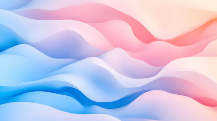 Fototapeta premium Abstract waves of soft pink and light blue intertwine, creating a smooth and fluid background with a sense of motion. 