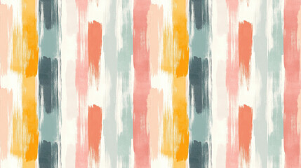 Seamless ethnic tie dye pattern featuring pastel grey brush strokes and earth taupe colorful stripes perfect for textile design and creative projects