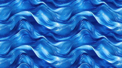 Obraz premium Seamless pattern of blue flowing liquid waves with a motion blurred effect vibrant texture for contemporary fashion textiles ambient graphic design neon aesthetic