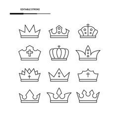 Crown Icon Set Vector Design.