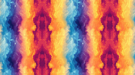 Seamless blue and turquoise abstract grunge pattern with exotic floral elements perfect for vibrant textile design