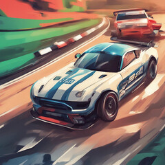 Obraz premium car racing game background illustration