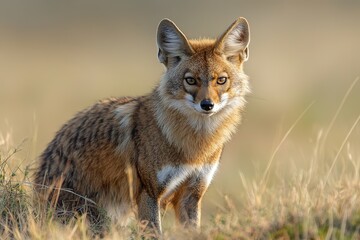 Obraz premium Alert fox in golden light, sharp detail, natural habitat
