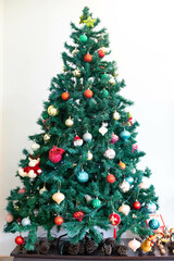 Traditional vintage decorated Christmas tree