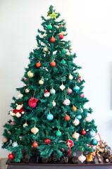 Traditional vintage decorated Christmas tree